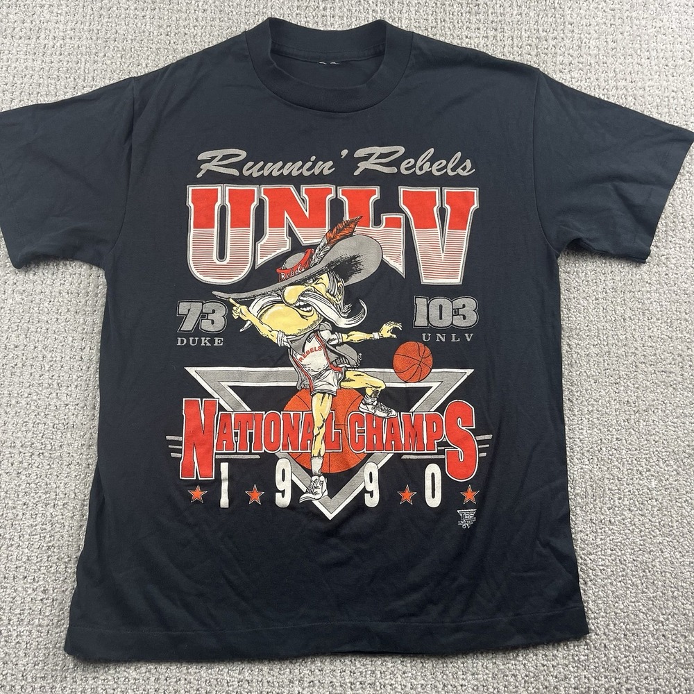VTG 1990 UNLV Runnin Rebels National Champs Shirt Basketball Duke Men’s Medium